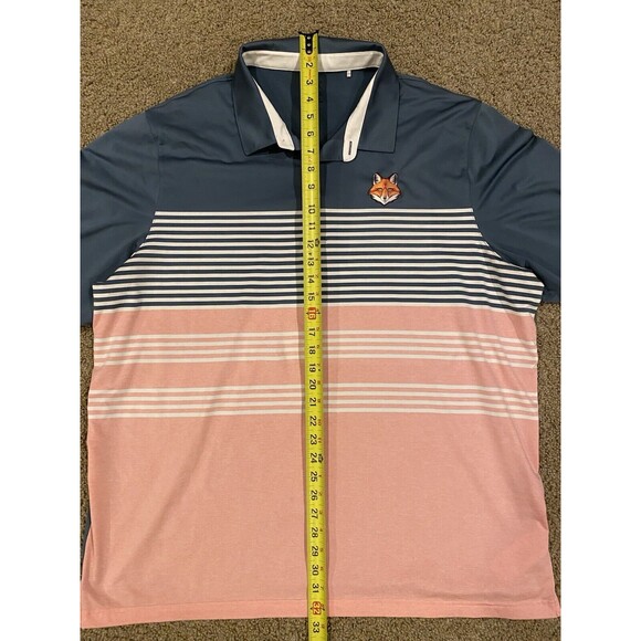 Puma Men’s Golf API Collection Track Polo Shirt Blue Pink Foxchase Golf Logo 2XL - Picture 7 of 8